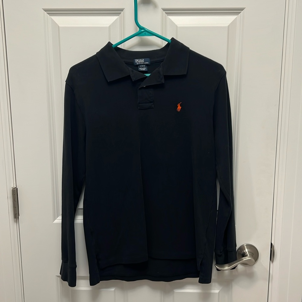 Polo by Ralph Lauren long sleeve black polo- boys L